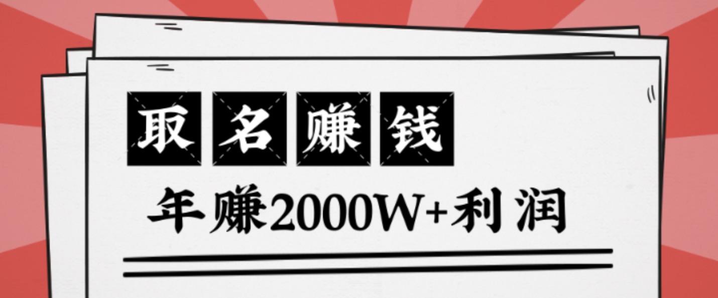 王通：不要小瞧任何一個小領域，取名技能也能快速賺錢，年賺2000W+利潤 百度網盤插圖