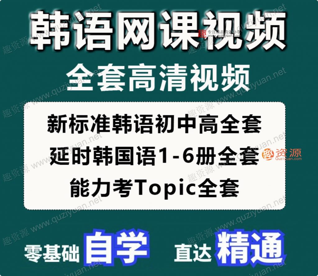 韓語網課零基礎自學入門延世韓國語視頻教程TOPIK考級課程資料新（100GB）插圖1