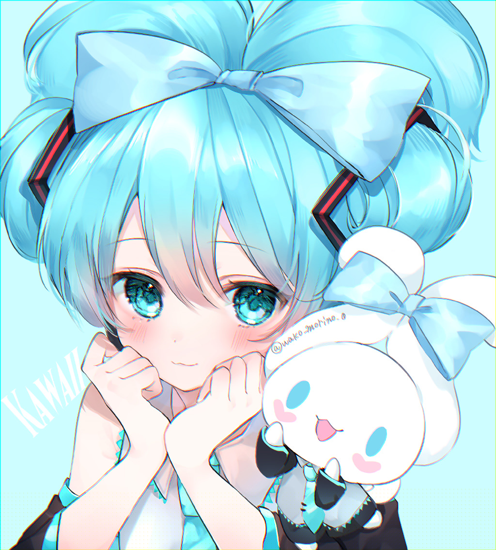 萌萌的玉桂狗初音未來組合登場，雙倍的萌萌氣息超治愈插圖
