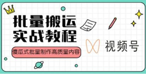 視頻號批量搬運實戰操作運營賺錢教程，傻瓜式批量制作高質量內容【附視頻教程+PPT】插圖