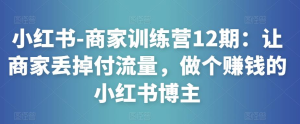 小紅書-商家訓練營12期：讓商家丟掉付流量，做賺錢小紅書博主百度網盤插圖