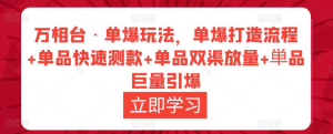 萬相臺?單爆玩法，單爆打造流程+單品快速測款+單品雙渠放量+巨量引爆插圖