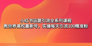 小紅書運營引流課程：養高權重新號，實操每天引流100精準粉百度網盤插圖