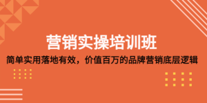 營銷實操培訓班：簡單實用落地有效，價值百萬的品牌營銷底層邏輯百度網盤插圖