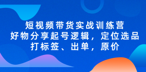 短視頻帶貨實戰操作，好物分享起號邏輯，定位選品打標簽、出單，原價百度網盤插圖