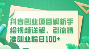 抖音創業項目解析手繪視頻詳解，引流精準創業粉百度網盤插圖