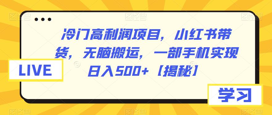 冷門高利潤項目小紅書帶貨，一部手機搬運視頻日入500百度網盤