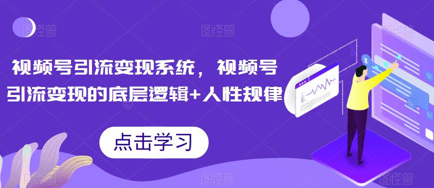 視頻號引流變現系統，視頻號引流底層邏輯+人性規律百度網盤