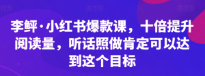 李鲆?小紅書爆款課，十倍提升閱讀量百度網盤插圖