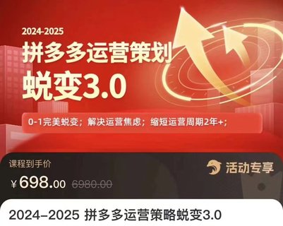 【電商上新】083.大力·2024-2025拼多多運營策略蛻變3.0 0~1完美蛻變，解決信息焦慮