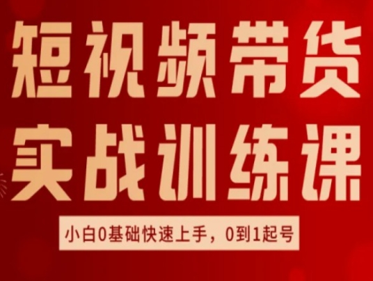 短視頻帶貨實戰訓練課，好物分享實操，小白0基礎快速上手，0到1起號插圖