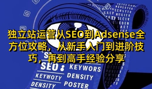 獨立站運營從SEO到Adsense全方位攻略，從新手入門到進階技巧，再到高手經驗分享